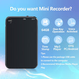 Mini Voice Recorder – Voice-Activated, Hidden Design & Rechargeable Battery