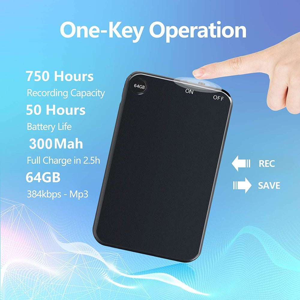 Mini Voice Recorder – Voice-Activated, Hidden Design & Rechargeable Battery