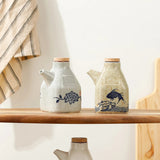 Artisan Hand-Painted Ceramic Oil & Sauce Pourer - Unique Kitchen Accessory