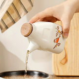 Artisan Hand-Painted Ceramic Oil & Sauce Pourer - Unique Kitchen Accessory