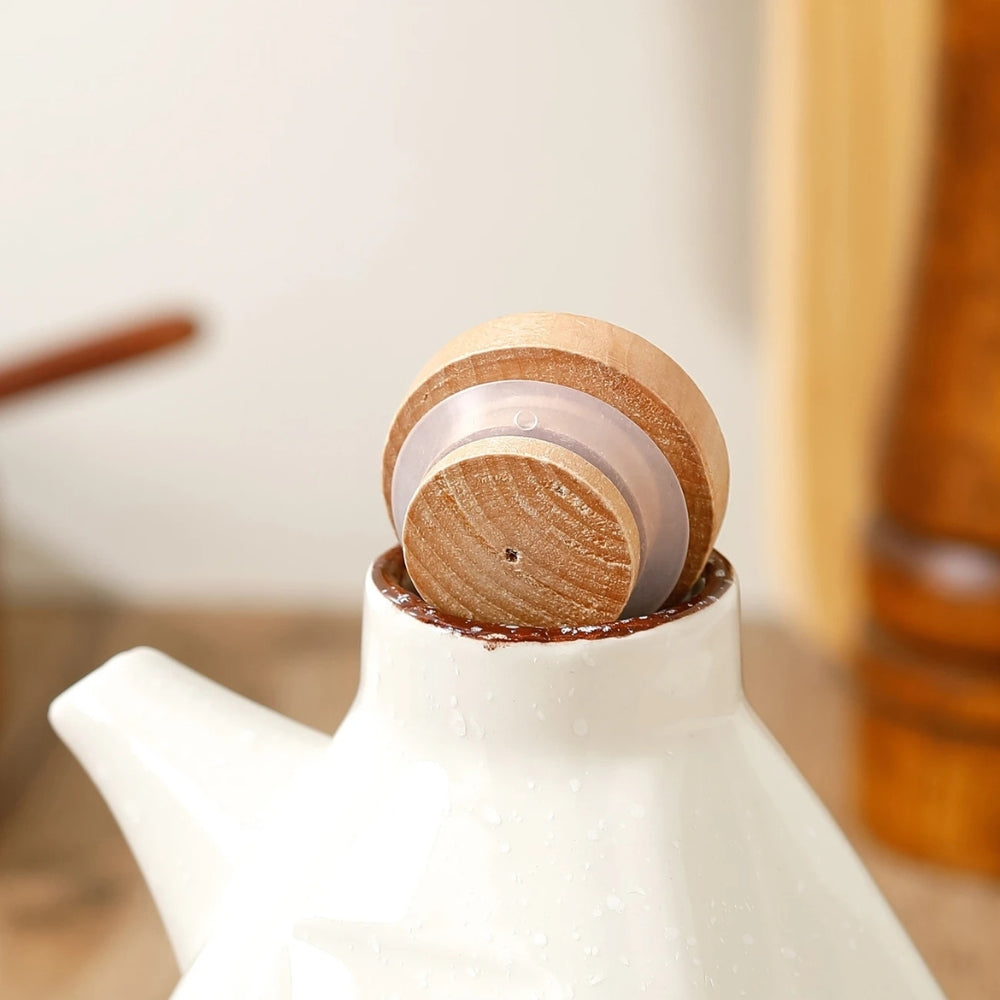 Artisan Hand-Painted Ceramic Oil & Sauce Pourer - Unique Kitchen Accessory