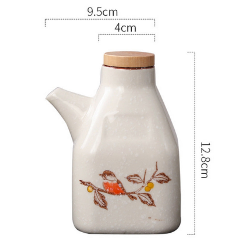 Artisan Hand-Painted Ceramic Oil & Sauce Pourer - Unique Kitchen Accessory