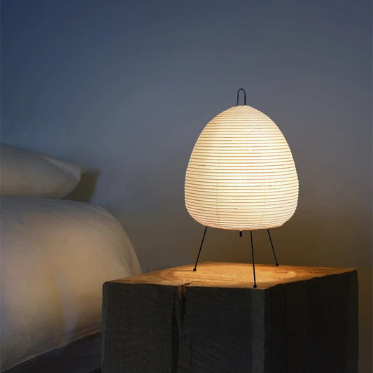 Table Lamp – Japanese Rice Paper Shade, Minimalist Design & Zen Style