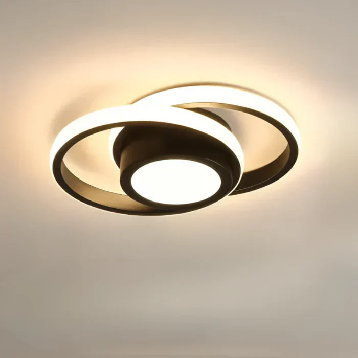 Twilight Rings Modern LED Ceiling Lamp - Stylish Double Ring Design for Contemporary Spaces