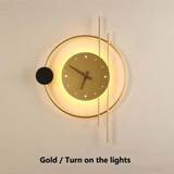 Chronos Modern LED Wall Clock Lamp - Stylish Timepiece with Ambient Lighting for Home Decor