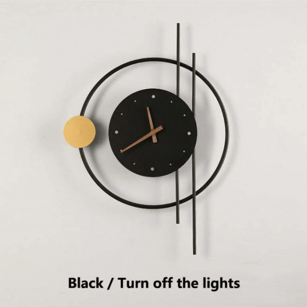 Chronos Modern LED Wall Clock Lamp - Stylish Timepiece with Ambient Lighting for Home Decor
