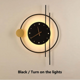Chronos Modern LED Wall Clock Lamp - Stylish Timepiece with Ambient Lighting for Home Decor