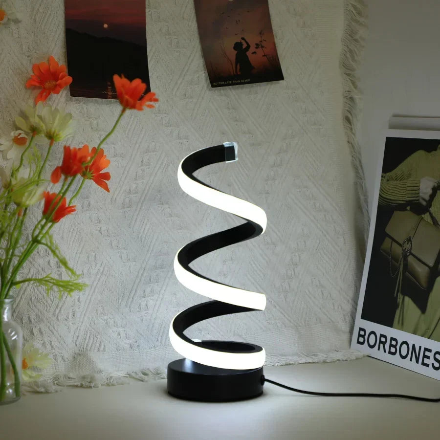Modern S-Shaped Desk Lamp - FlexiGlow Adjustable LED Lighting for Home Office & Study