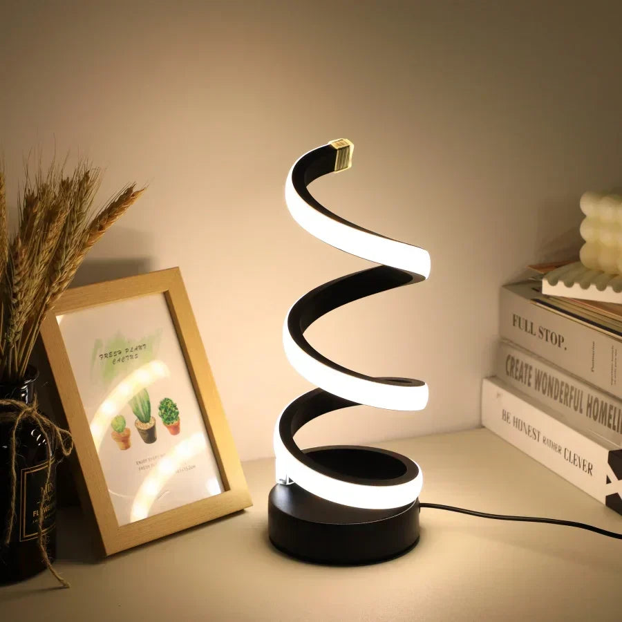 Modern S-Shaped Desk Lamp - FlexiGlow Adjustable LED Lighting for Home Office & Study