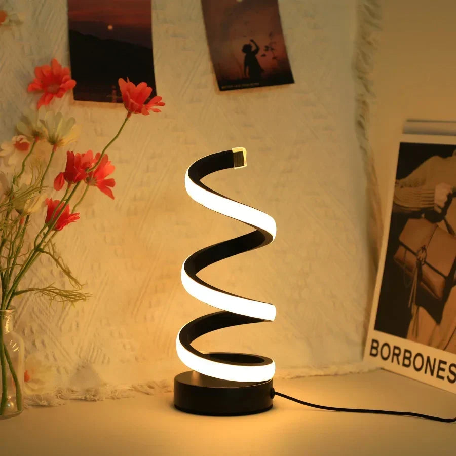 Modern S-Shaped Desk Lamp - FlexiGlow Adjustable LED Lighting for Home Office & Study