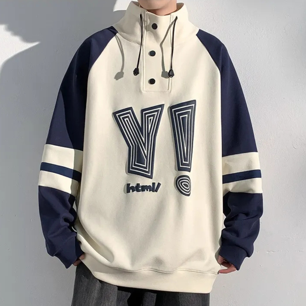 Modern Sweater with Stand-Up Collar for Men - Matteo