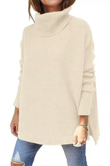 Warm Loose-Fitting Ladies' Sweater With Collar - Amara