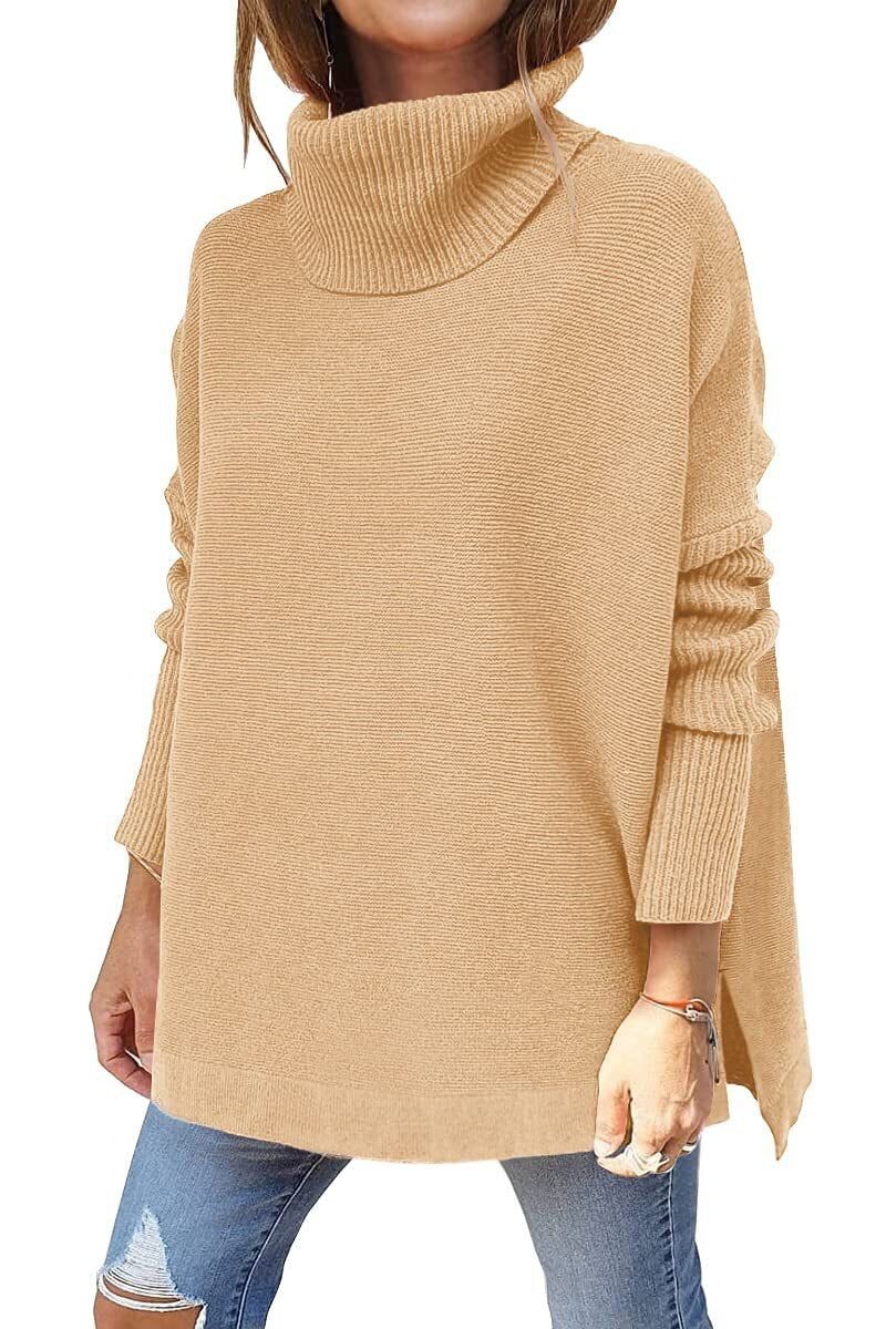 Warm Loose-Fitting Ladies' Sweater With Collar - Amara - 5