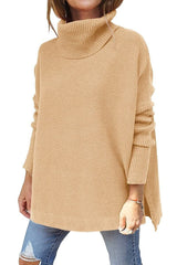 Warm Loose-Fitting Ladies' Sweater With Collar - Amara - 5