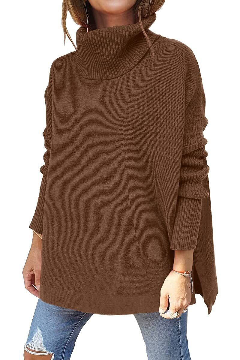 Warm Loose-Fitting Ladies' Sweater With Collar - Amara - 6