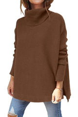 Warm Loose-Fitting Ladies' Sweater With Collar - Amara - 6