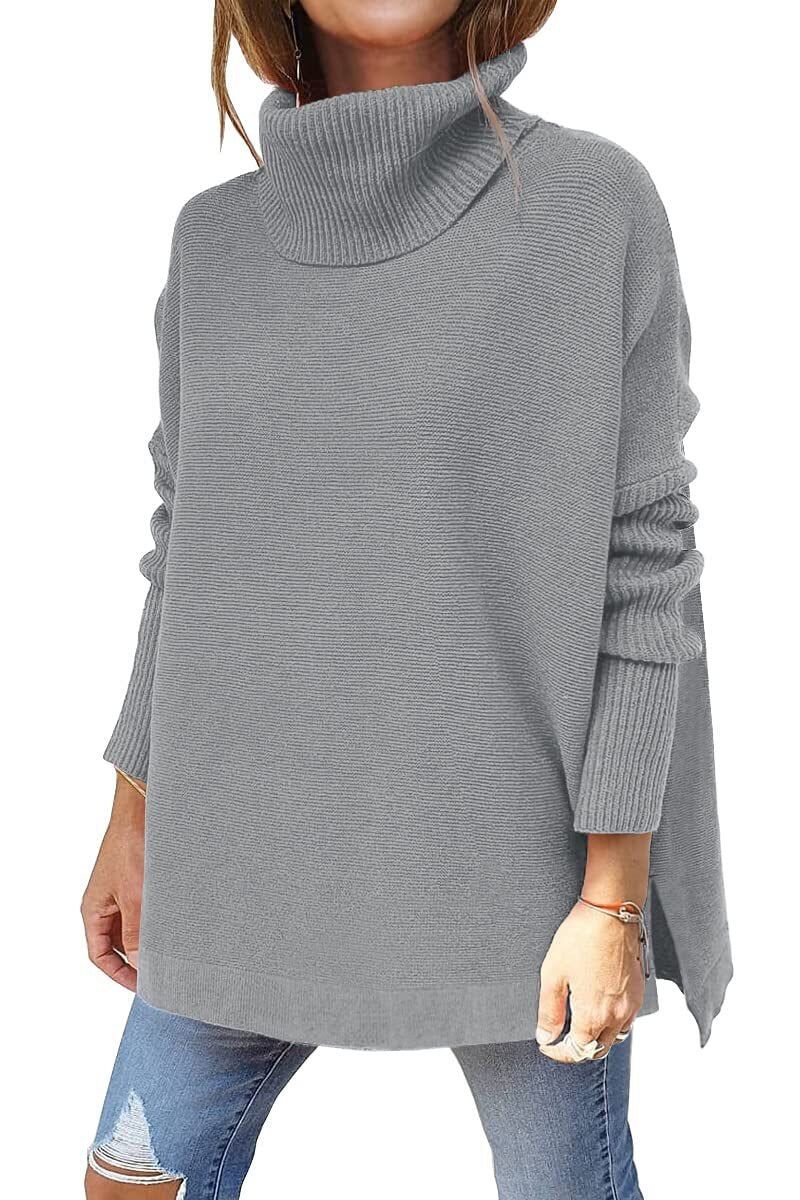 Warm Loose-Fitting Ladies' Sweater With Collar - Amara - 4