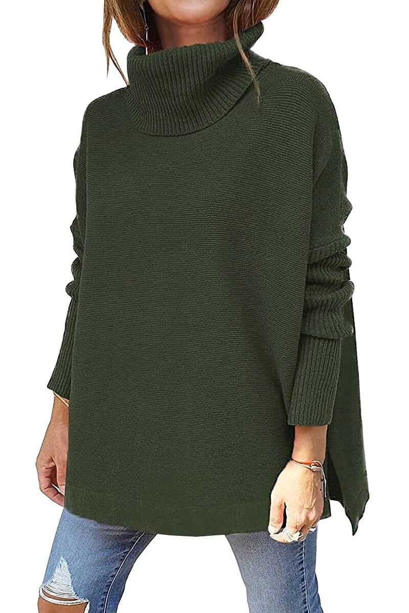Warm Loose-Fitting Ladies' Sweater With Collar - Amara - 9