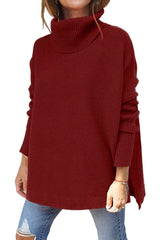 Warm Loose-Fitting Ladies' Sweater With Collar - Amara - 7