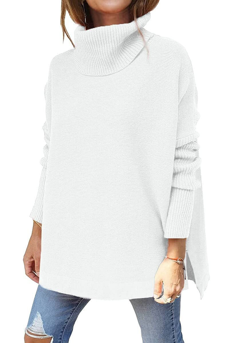 Warm Loose-Fitting Ladies' Sweater With Collar - Amara - 2