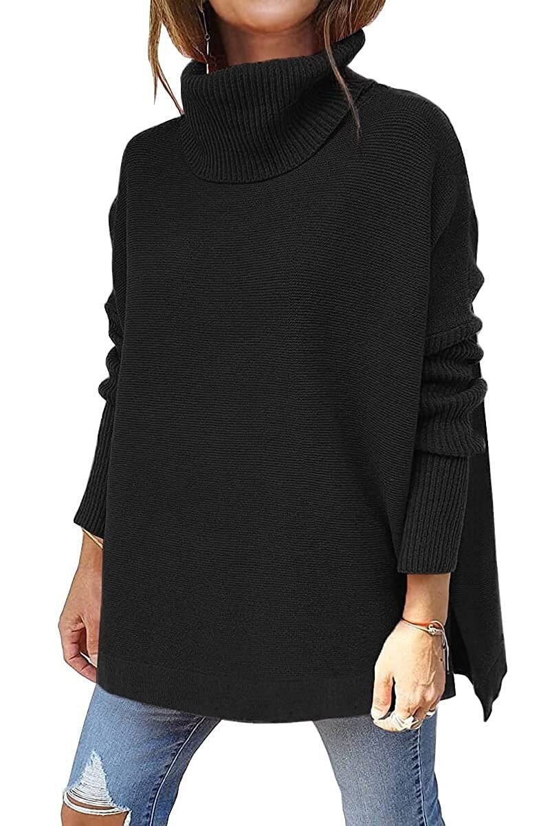 Warm Loose-Fitting Ladies' Sweater With Collar - Amara - 3