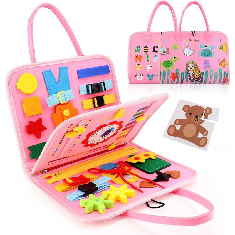 Montessori Activity Board for Toddler Development | Engaging Learning Toys for Fine Motor Skills & Sensory Play