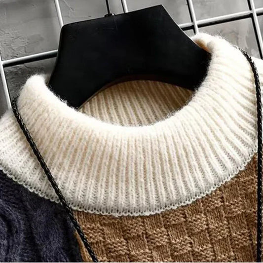 Women's Patchwork Knit Jumper