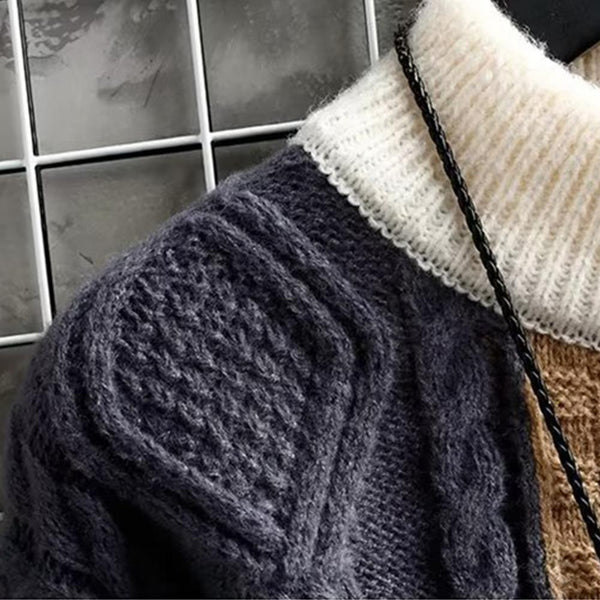 **Alice™ Eleganter Patchwork-Pullover für Damen – Stilvoller, Bequemer Strickpullover mit Einzigartigem Design**