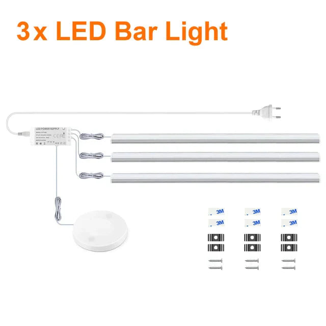 Motion Sensor LED Under-Cabinet Light – Dimmable Touch Control, 12V & Aluminum Body
