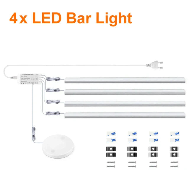 Motion Sensor LED Under-Cabinet Light – Dimmable Touch Control, 12V & Aluminum Body