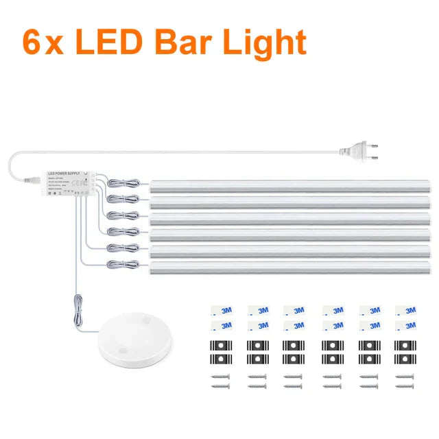 Motion Sensor LED Under-Cabinet Light – Dimmable Touch Control, 12V & Aluminum Body
