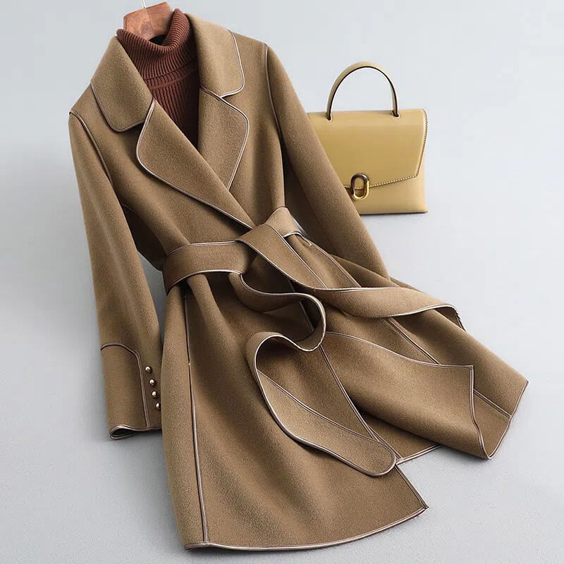Women's belted trench coat, view 1