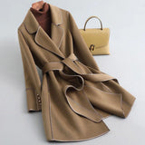 Women's belted trench coat, view 1