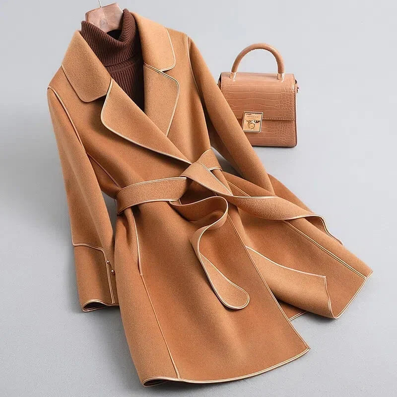 Women's belted trench coat, view 2