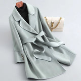 Women's belted trench coat, view 3