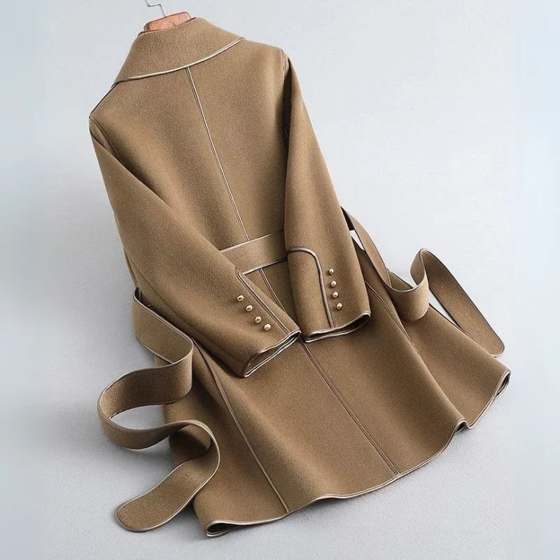 Women's belted trench coat, view 5
