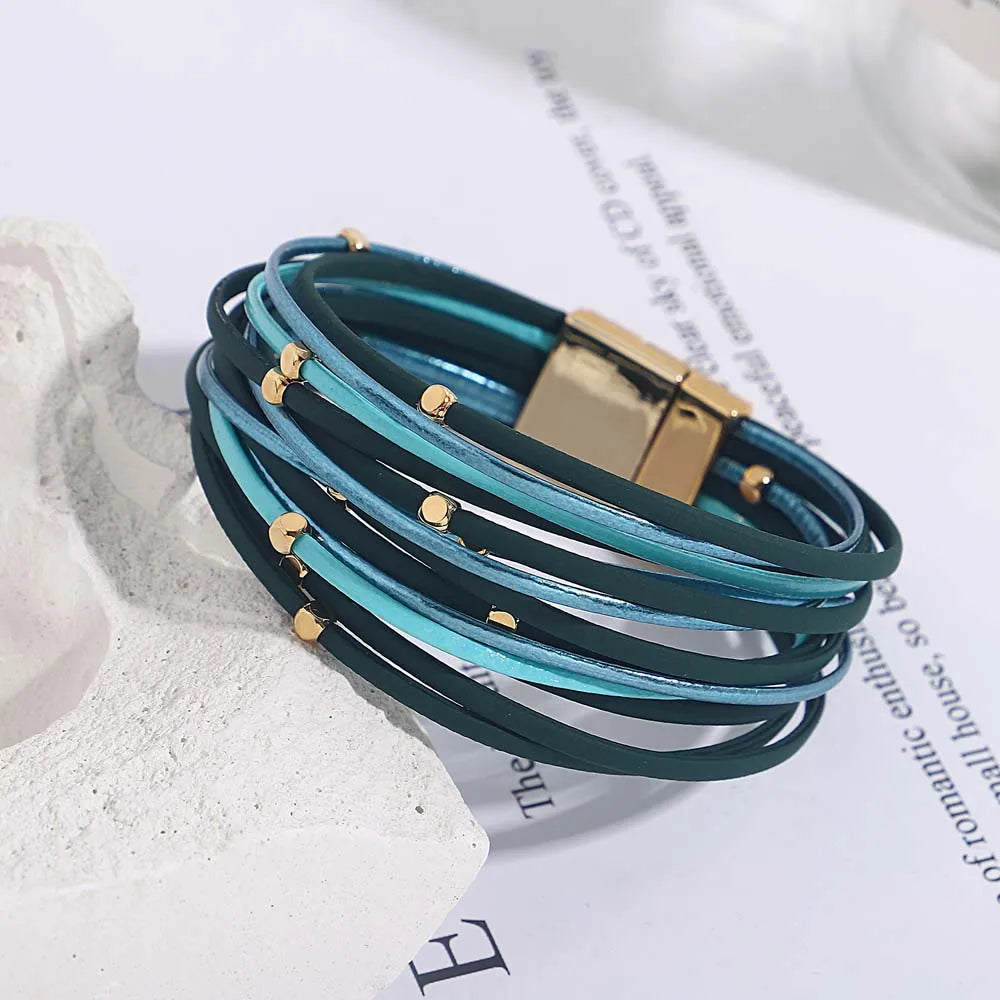 Multi-Layer Tri-Colour Wrap Bracelet for Women | Chic & Stylish Jewelry Accessory