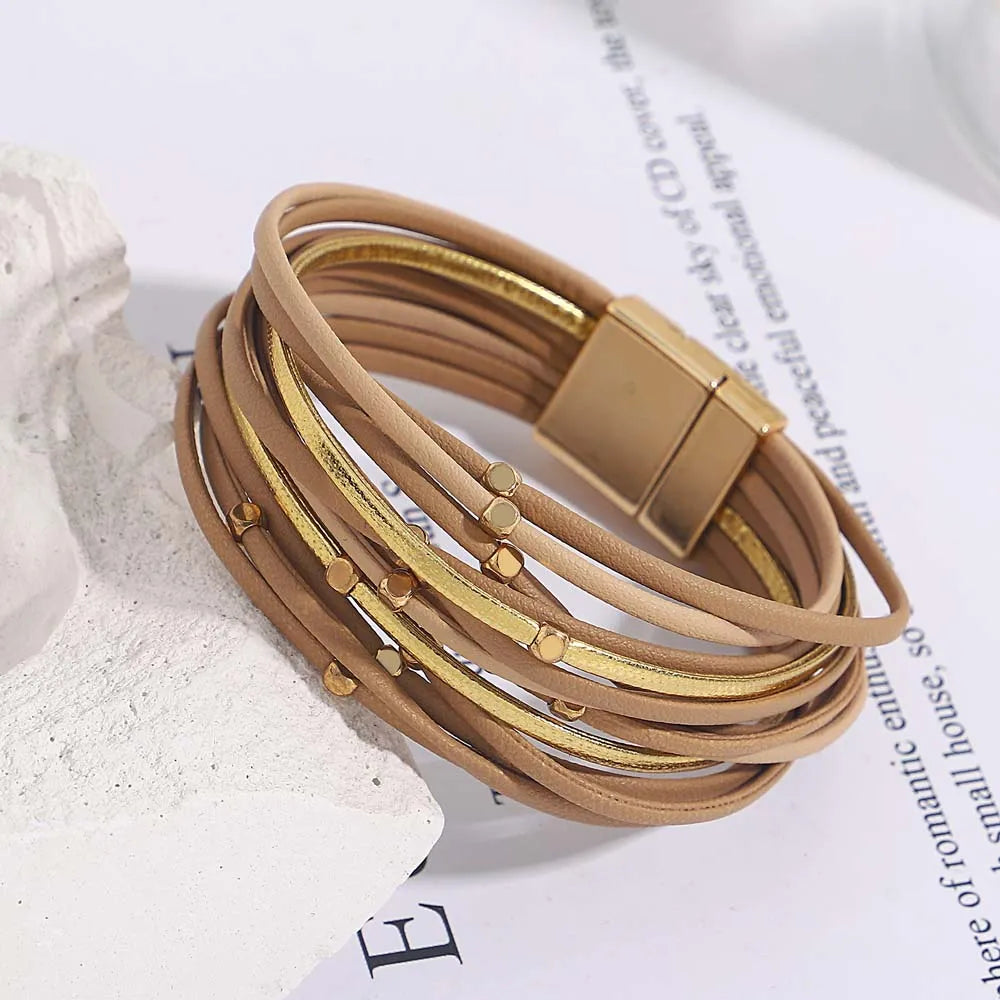 Multi-Layer Tri-Colour Wrap Bracelet for Women | Chic & Stylish Jewelry Accessory