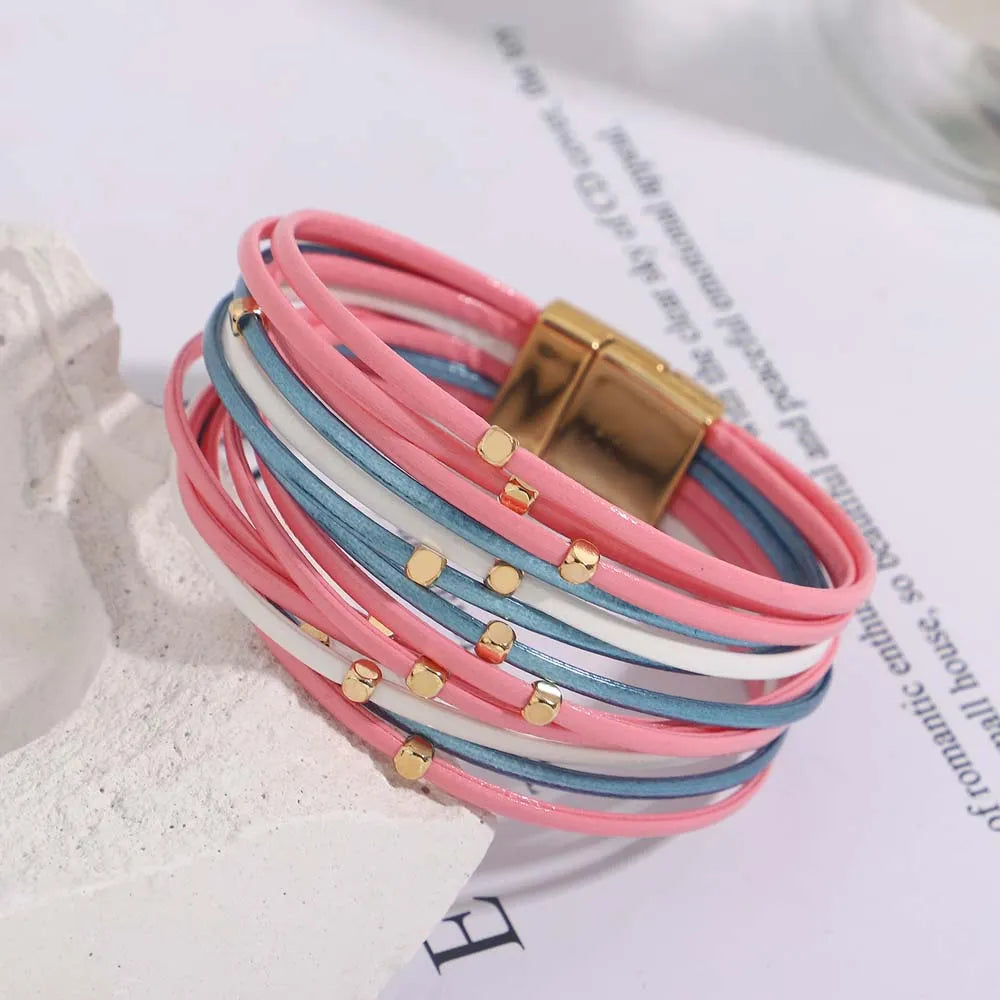 Multi-Layer Tri-Colour Wrap Bracelet for Women | Chic & Stylish Jewelry Accessory