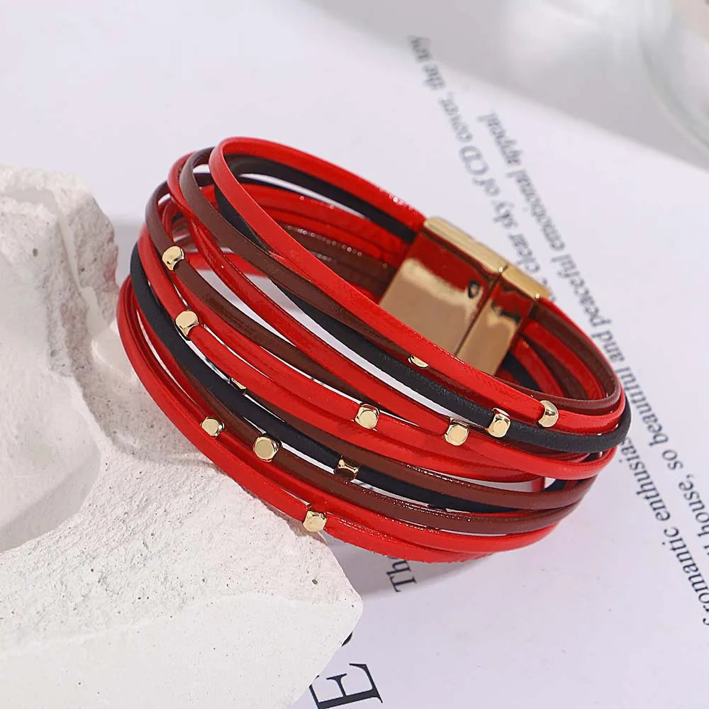 Multi-Layer Tri-Colour Wrap Bracelet for Women | Chic & Stylish Jewelry Accessory
