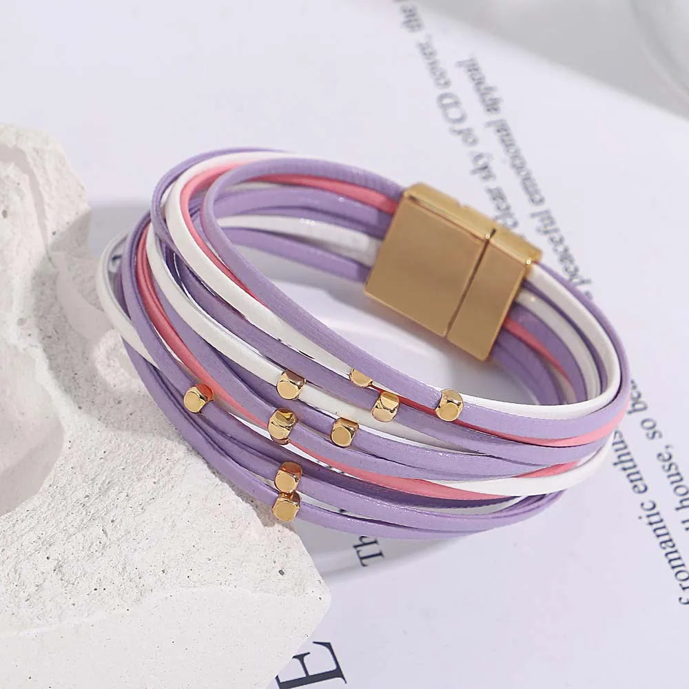 Multi-Layer Tri-Colour Wrap Bracelet for Women | Chic & Stylish Jewelry Accessory