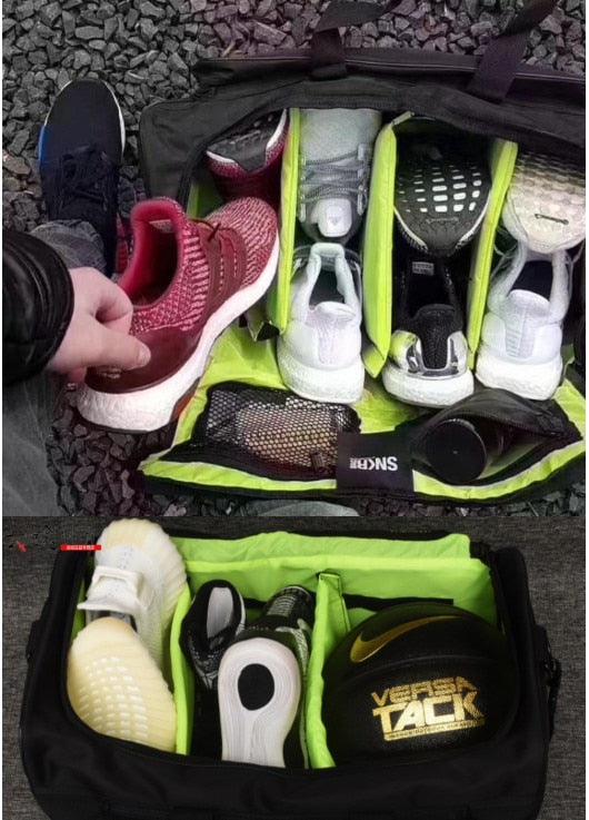 Water-Resistant Multi-Compartment Travel Bag for Sneakers & Gear - Perfect for Sports & Gym