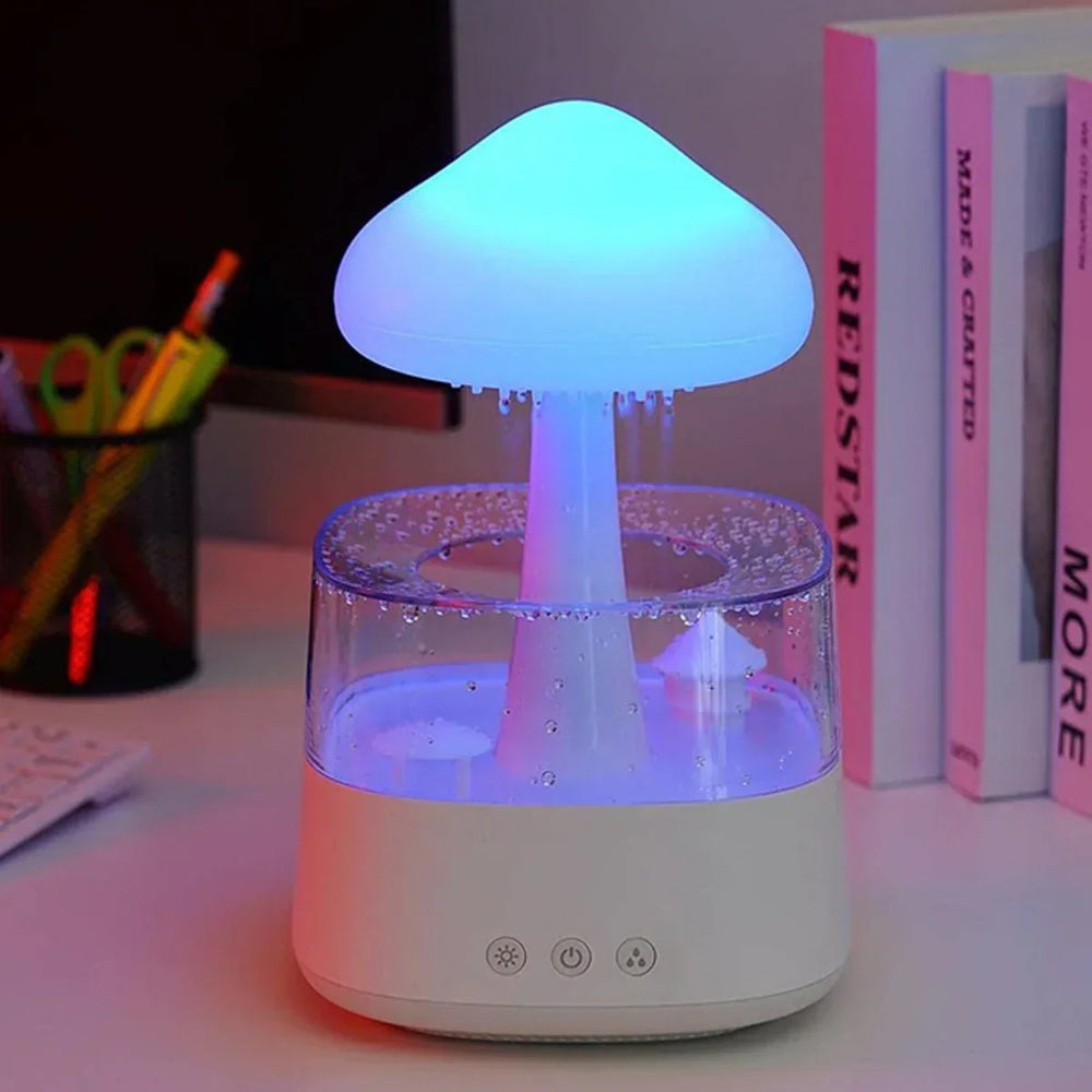 CalmCloud Mushroom Cloud Rain Humidifier - Ultrasonic Mist Maker for Relaxation & Air Purification