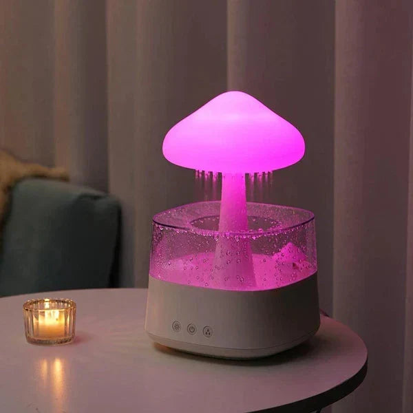CalmCloud Mushroom Cloud Rain Humidifier - Ultrasonic Mist Maker for Relaxation & Air Purification