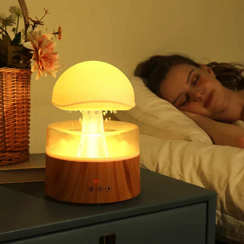 CalmCloud Mushroom Cloud Rain Humidifier - Ultrasonic Mist Maker for Relaxation & Air Purification