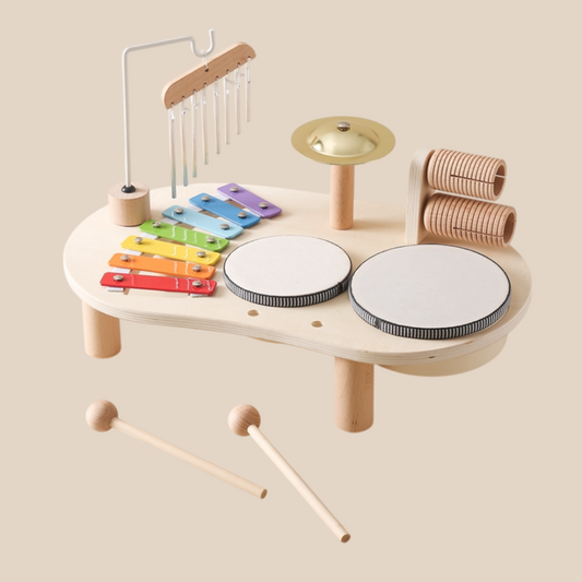 Musical Learning Table – Wooden, Multi-Instrument Activity Set