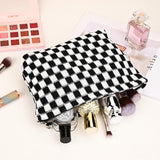 Essential Checked Makeup Bag Set - Stylish & Functional Cosmetic Organizers
