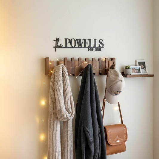 Wooden Piano-Style Coat Rack