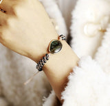 Handcrafted Natural Stone Braided Cuff Bracelet - Unique Boho Jewelry for Women