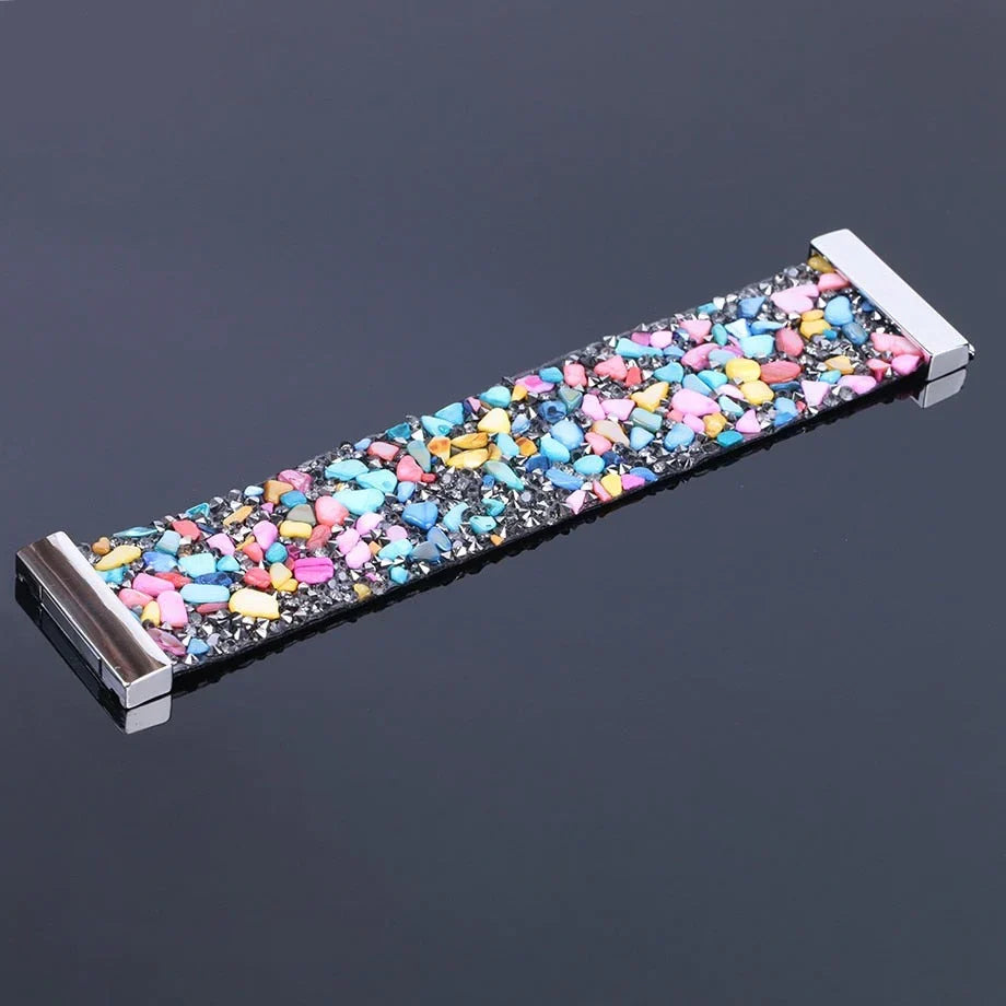Handcrafted Natural Stone Crystal Leather Bracelet - Unique Bohemian Jewelry for Men & Women
